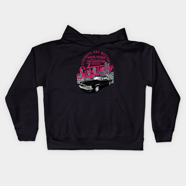 Speedway Classic Car Vintage Motors Kids Hoodie by CGD